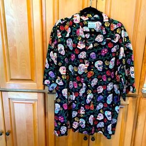 David Carey Originals Sugar Skull Hawaiian Shirt 3X